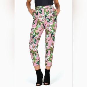 Blackmilk Pink Tropical Floral Cropped Pants
